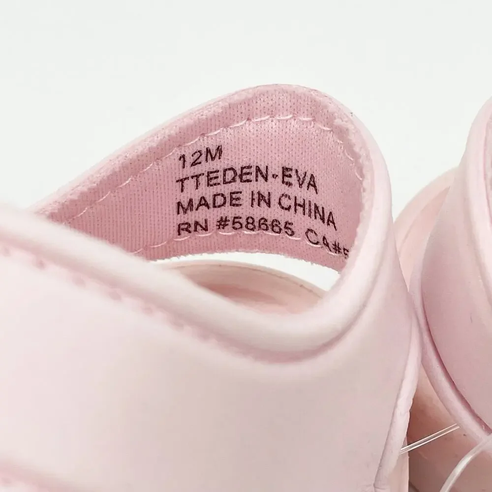 Tucker Tate Girls Eden Sandal 12M Pink Water Friendly Easy-On Hook Loop NWOT